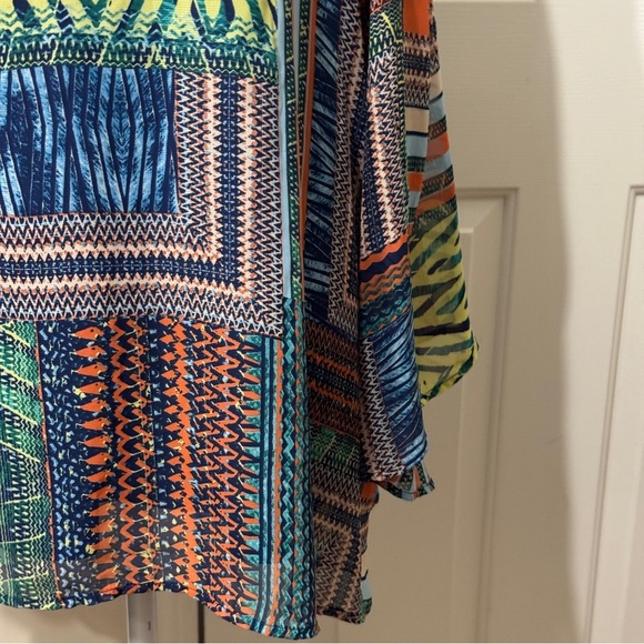 Blue and Green Boxy Tunic with Cut Out Details, size 26/28W - Picture 4 of 9